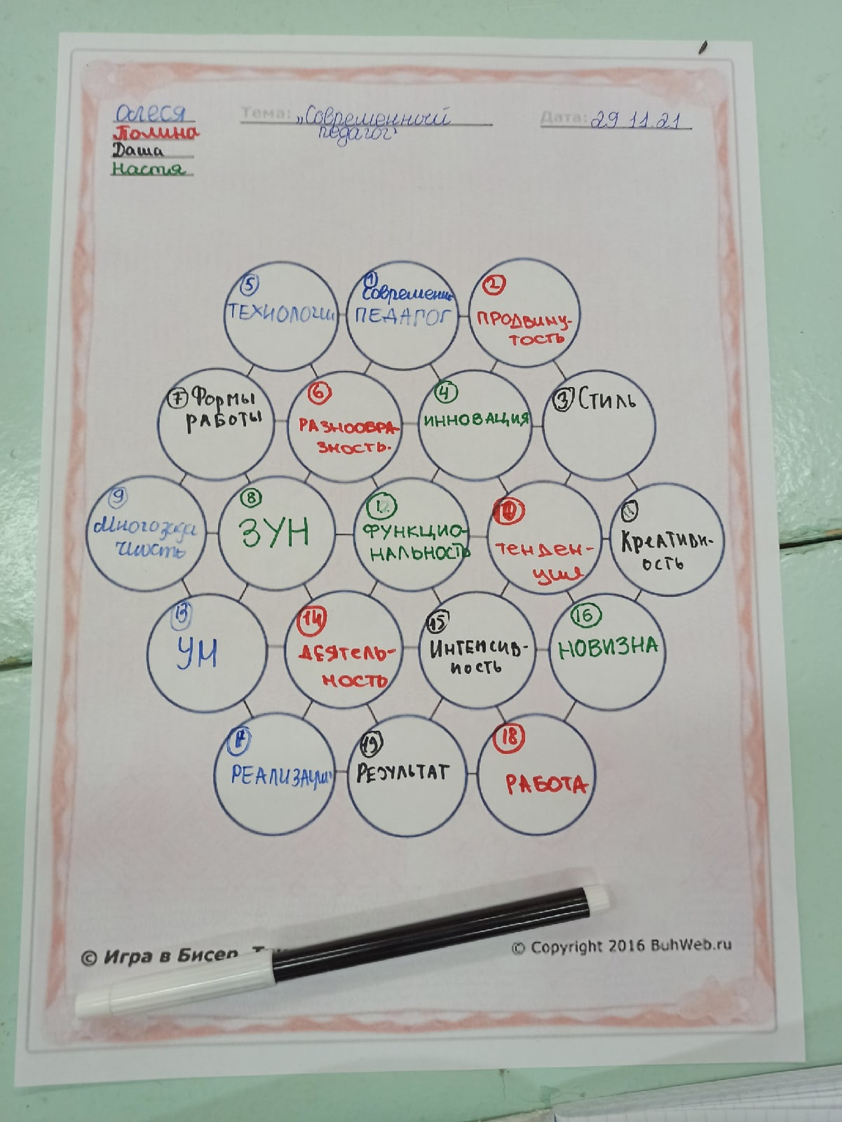 Игра в Бисер в 34 группе